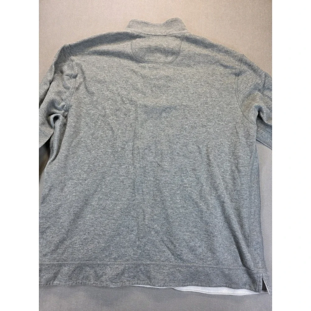 Tommy Bahama Mens XL Gray Quarter Zip Pullover Sweatshirt Cotton Mock Neck